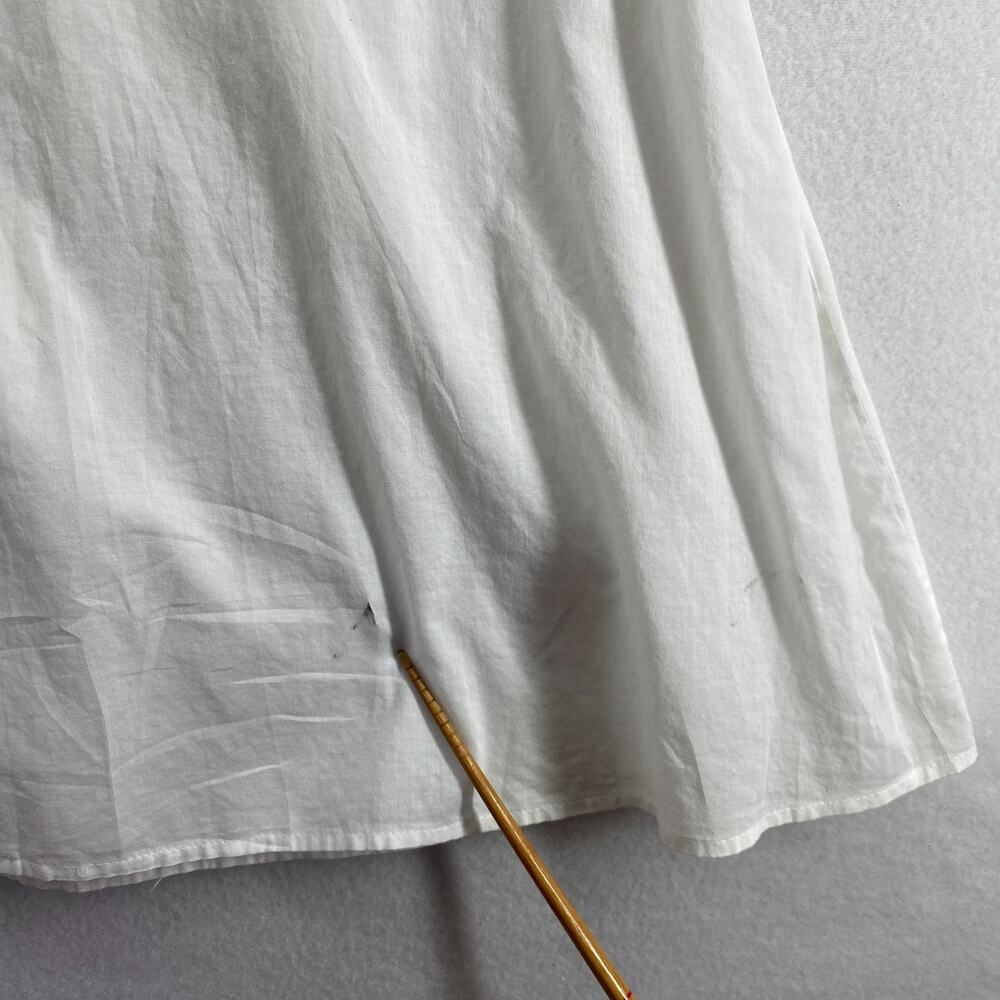 EILEEN FISHER Slip M Organic Cotton Voile Dress Scoop Neck Spaghetti Strap White - Picture 6 of 9